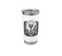 Saint Graal Légende arthurienne Calice Sacré Art Ligne Art Gobelet isotherme en acier inoxydable double paroi