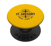 Saint Grégoire Pray for Us Catholic Patron Sainte Croix PopSockets PopGrip Adhésif