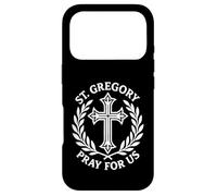 Saint Grégoire Pray for Us Croix Religieuse catholique Coque pour iPhone 17 Pro