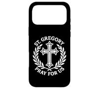 Saint Grégoire Pray for Us Croix Religieuse catholique Coque pour iPhone 17 Pro Max