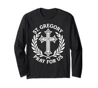 Saint Grégoire Pray for Us Croix Religieuse catholique Manche Longue