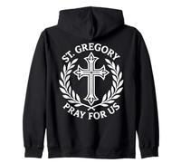 Saint Grégoire Pray for Us Croix Religieuse catholique Sweat à Capuche