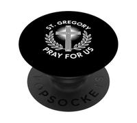 Saint Grégoire Priez pour nous Patronage catholique PopSockets PopGrip Adhésif