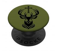 Saint Hubertus Le Cerf avec la Croix PopSockets PopGrip Adhésif