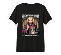 Saint Ignace Loyola Ad Maiorem Dei Gloriam Catholique Jésuite T-Shirt Haut de Gamme