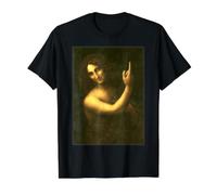 Saint Jean Le Baptiste Peinture par Léonard de Vinci 1513 T-Shirt Graphique avec Valeur, Homme, Noir, M