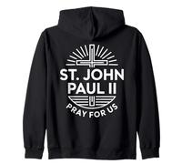 Saint Jean-Paul II Pray for Us Croix chrétienne catholique Sweat à Capuche