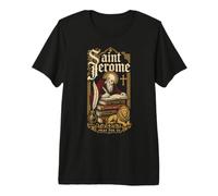 Saint Jérôme et Le Lion Confirmation St Catholic Books T-Shirt Haut de Gamme