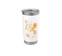 Saint Jérôme et le lion inspirés de l'art vintage Gobelet isotherme en acier inoxydable double paroi