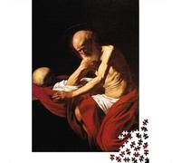 Saint Jerome in Penitence Puzzle pour Adultes De 1000 Pièces, 52x38cm/1000pcs, Carton Blanc pour Une Manipulation Simple; Soirée Calme sans Écran