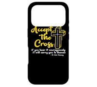 Saint John Vianney Accept The Cross Citation de Saint Catholique Coque pour iPhone 17 Pro