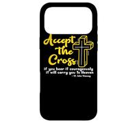 Saint John Vianney Accept The Cross Citation de Saint Catholique Coque pour iPhone 17 Pro Max