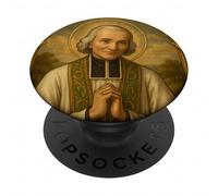 Saint John Vianney Catholique Traditionnel Saint Cure de Ars PopSockets PopGrip Adhésif