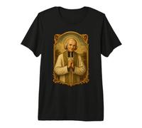 Saint John Vianney Catholique Traditionnel Saint Cure de Ars T-Shirt Haut de Gamme