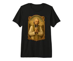 Saint John Vianney Catholique Traditionnel Saint Cure de Ars T-Shirt Haut de Gamme