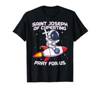 Saint Joseph de Cupertino Astronaute Espace Catholique Saint Enfants T-Shirt Graphique avec Valeur