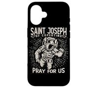 Saint Joseph de Cupertino Astronaute Espace catholique Vieilli Coque pour iPhone 16