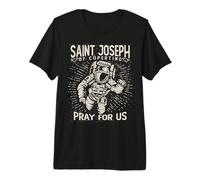 Saint Joseph de Cupertino Astronaute Espace catholique Vieilli T-Shirt Haut de Gamme