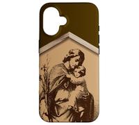 Saint Joseph et Jésus prient pour Nous Saints catholiques Coque pour iPhone 16