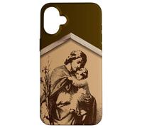 Saint Joseph et Jésus prient pour Nous Saints catholiques Coque pour iPhone 16 Plus
