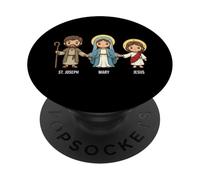 Saint Joseph, Marie et Jésus Saints catholiques Enfants Foi Sainte PopSockets PopGrip Adhésif