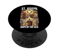 Saint Joseph Père et Ouvrier catholique PopSockets PopGrip Adhésif