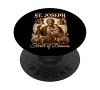 Saint Joseph Père et Ouvrier catholique PopSockets PopGrip Adhésif