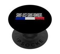 Saint-Just-Saint-Rambert Drapeau France Fierté de la Ville française PopSockets PopGrip Adhésif