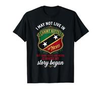 Saint Kitts-et-Nevis Heritage Shield My Story Began T-Shirt Graphique avec Valeur