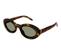 SAINT LAURENT Femme SAINT LAURENT SL M136 002 Lunettes de soleil Acétate Havane Vert Ronde