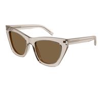 SAINT LAURENT Femme SL 214 KATE 032 Lunettes de soleil Acétate Beige Marron Cat Eye