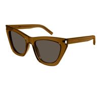 SAINT LAURENT Femme SL 214 KATE 034 Lunettes de soleil Acétate Marron Marron Cat Eye