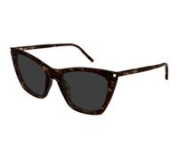SAINT LAURENT Femme SL 214 KATE THIN 002 Lunettes de soleil Acétate Havane Gris Cat Eye