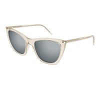 SAINT LAURENT Femme SL 214 KATE THIN 004 Lunettes de soleil Acétate Beige Argent Cat Eye