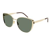 SAINT LAURENT Femme SL M89 003 Lunettes de soleil Métal Or Vert Oversize