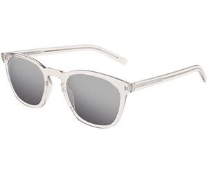 Saint Laurent SL 28 SLIM-006 49 ACETAT Lunettes de soleil unisexe Beige/beige/argenté, Beige/argenté, 49 cm