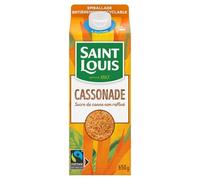 SAINT LOUIS Cassonade Équitable Sucre Roux de Canne Non Raffiné 650g en Boîte Pratique avec Bouchon Doseur - Lot de 3