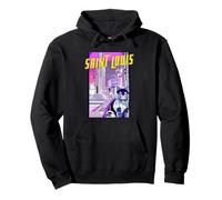 Saint Louis Chat Rétro Anime Paysage Urbain Missouri USA Sweat à Capuche