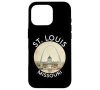 Saint Louis Missouri Gateway Arch, rétro, fleuve Mississippi Lou Coque pour iPhone 16 Pro