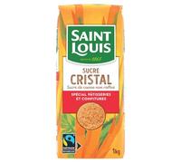 SAINT LOUIS - Sucre Cristal de Canne Pur, Texture Fine et Goût Authentique (Paquet 1kg) - Le Lot De 4