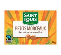 SAINT LOUIS - Sucre de Canne Morceaux Non Raffiné Equitable - Petits Morceaux · Façonnés avec Soin et Sans Colorant · Naturellement Ambrés · Préserve l'Environnement - la boite de 1Kg - Le Lot De 4