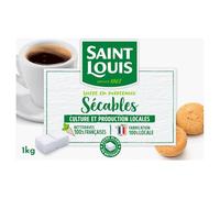 SAINT LOUIS Sucre en Morceaux Sécables 1 kg - Sucre Blanc de Betterave 100% Français, Boîte Carton - Lot de 4