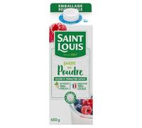 SAINT LOUIS Sucre en Poudre Blanc de Betterave - Format Pratique 650g en Boîte Recyclable - Fabriqué en France à partir de Betteraves 100% Françaises - Lot de 4