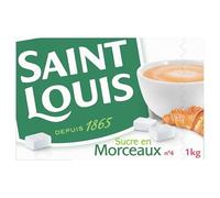 SAINT LOUIS Sucre Morceaux N°4 1Kg, idéal pour sucrer vos boissons et recettes avec finesse- Lot De 4