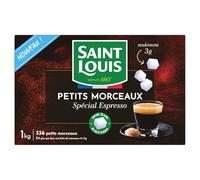 SAINT LOUIS - Sucre Petits Morceaux Spécial Espresso - Seulement 3g par Morceau · 336 Petits Morceaux · Sucre Blanc de Betterave · Idéal pour Espressos et Cafés Serrés - la boite de 1Kg - Le Lot De 4