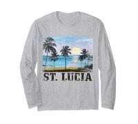 Saint Lucie Vintage Surfeur Caraïbes Souvenir Sainte Lucie Manche Longue