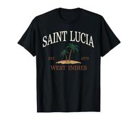 Saint Lucie West Indies Est 1979 Palmier Vintage T-Shirt