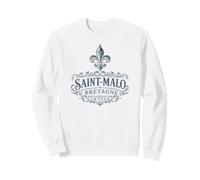 Saint-Malo Bretagne France Ornée Fleur de Lis Marine Sweatshirt
