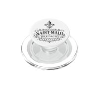 Saint-Malo Bretagne France Ornée Fleur de Lis Noir PopSockets PopGrip pour MagSafe