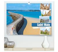 Saint Malo - charmante Hafenstadt (hochwertiger Premium Wandkalender 2026 DIN A2 quer), Kunstdruck in Hochglanz: Malerische Festungsstadt an der Smaragdküste der Bretagne.
